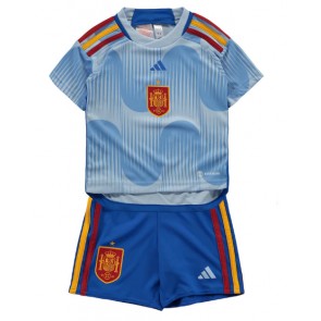 Spanien Replika Babytøj Udebanesæt Børn VM 2022 Kortærmet (+ Korte bukser)